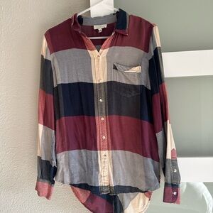 Lucky Brand Men's Casual Striped Shirt - Red, Blue, Cream